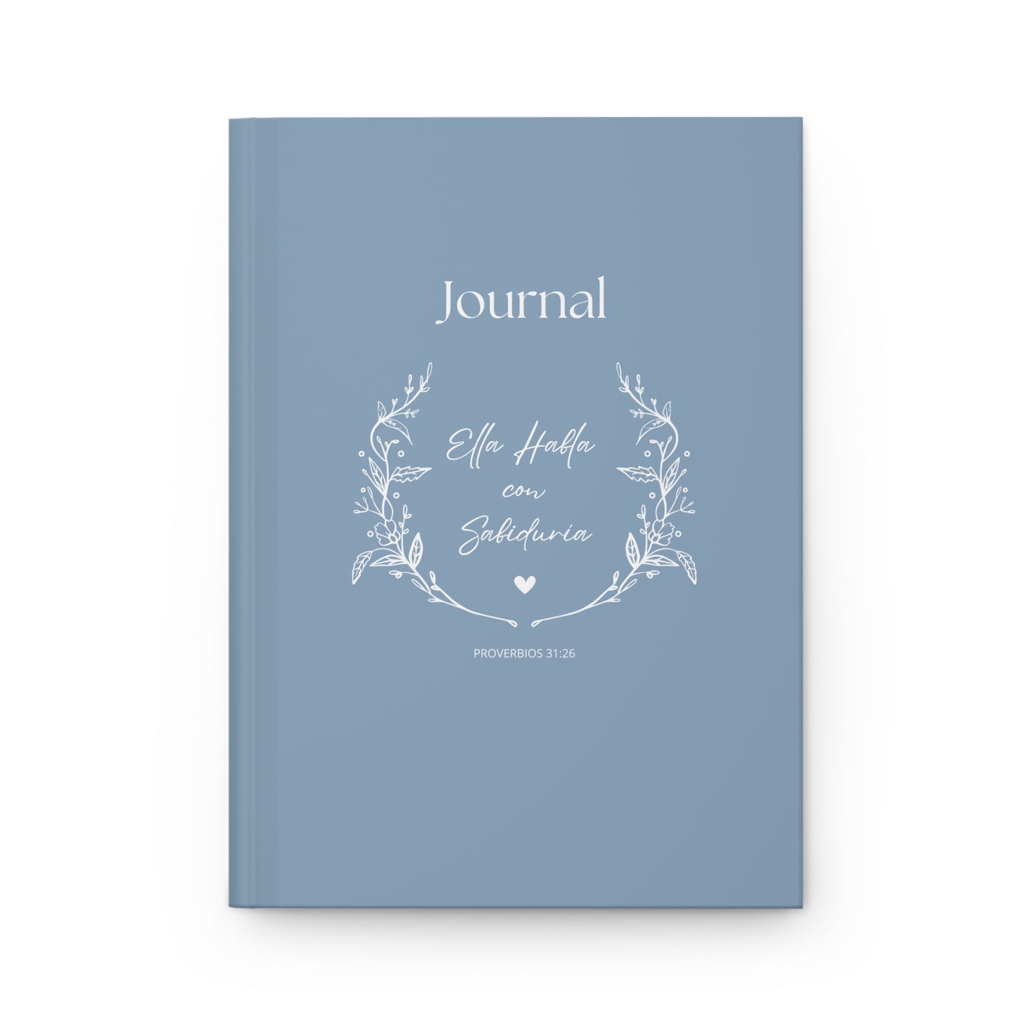 Proverbs 31:26 Inspirational Hardcover Journal - Elegant Blue Design