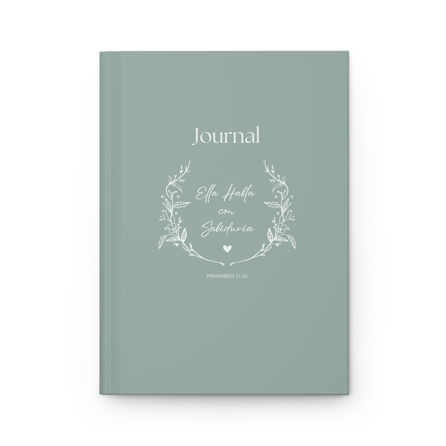 Proverbs 31:26 Inspirational Hardcover Journal - Elegant Sage Design