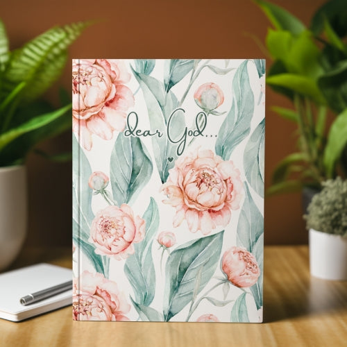 Floral Hardcover Journal - 'Dear God' Prayer Journal for Reflection & Inspiration