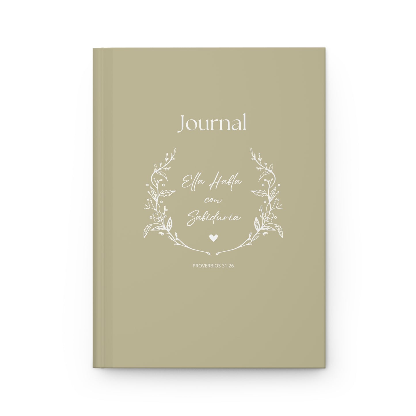 Proverbs 31:26 Inspirational Hardcover Journal - Elegant Beige Design